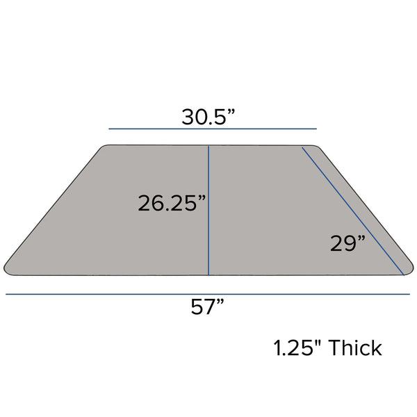 Gray |#| 29inchW x 57inchL Trapezoid Grey HP Laminate Adjustable Activity Table