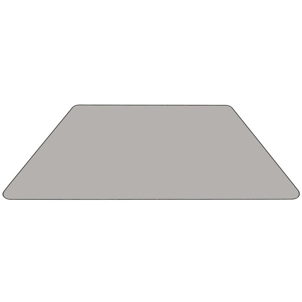 Gray |#| 29inchW x 57inchL Trapezoid Grey HP Laminate Adjustable Activity Table