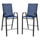Navy |#| 2 Pack Navy Outdoor Barstools with Flex Comfort Material-Patio Stool