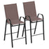 2 Pack Brazos Series Outdoor Barstools with Flex Comfort Material and Metal Frame