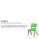 Green |#| 2 Pack Green Plastic Stackable School Chair with 12inchH Seat, Preschool Seating