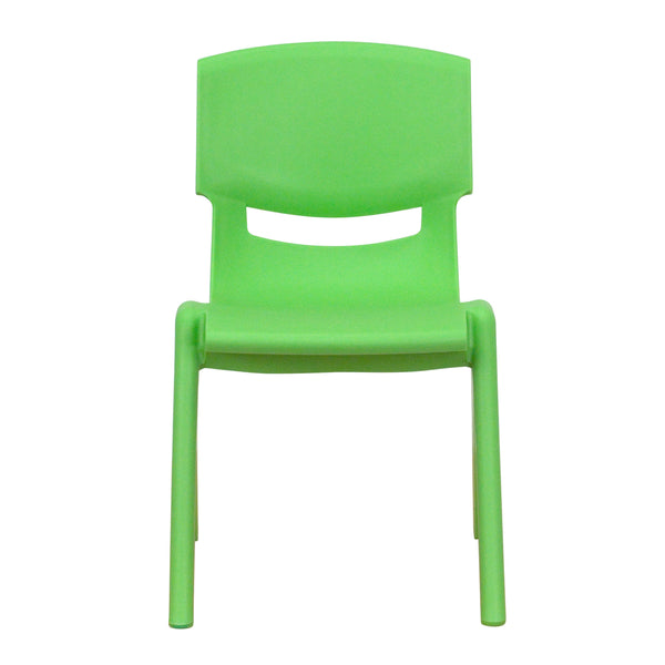 Green |#| 2 Pack Green Plastic Stackable School Chair with 12inchH Seat, Preschool Seating