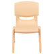 Natural |#| 2 Pack Natural Plastic Stackable School Chair with 12inchH Seat, Preschool Seating