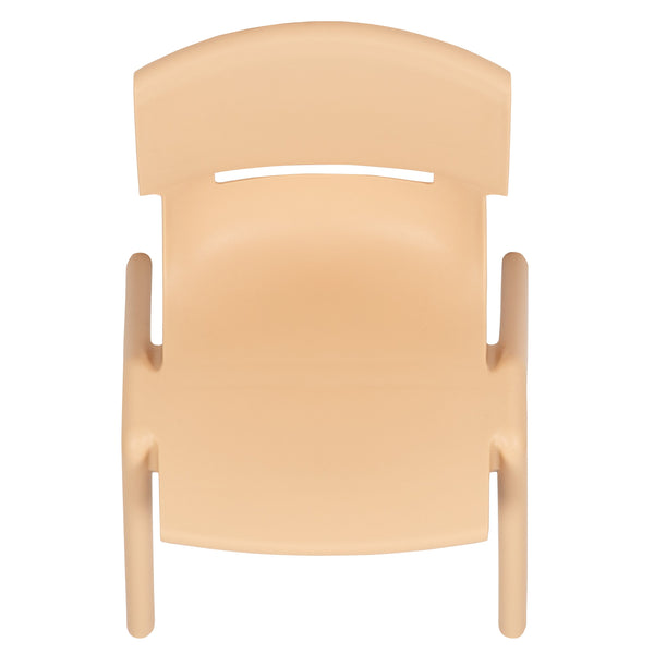 Natural |#| 2 Pack Natural Plastic Stackable School Chair with 12inchH Seat, Preschool Seating