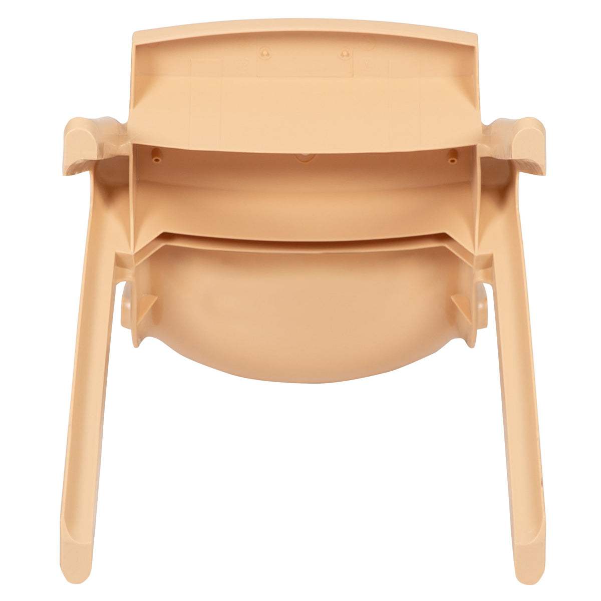 Natural |#| 2 Pack Natural Plastic Stackable School Chair with 12inchH Seat, Preschool Seating