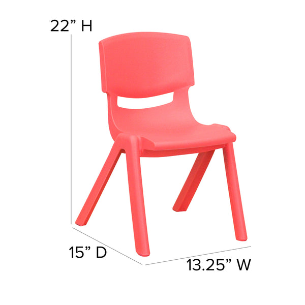 Red |#| 2 Pack Red Plastic Stackable School Chair with 12inchH Seat, Preschool Seating