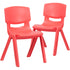 2 Pack Plastic Stackable School Chair with 15.5" Seat Height