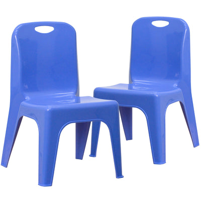 2 Pack Plastic Stackable School Chair with Carrying Handle and 11" Seat Height - View 1