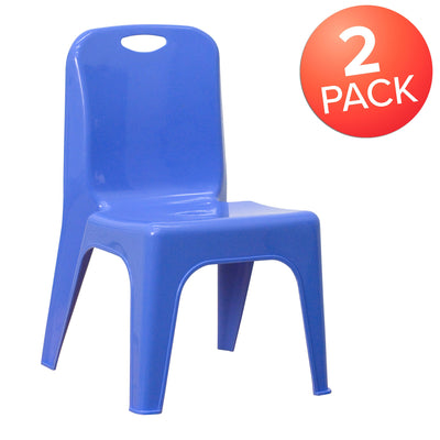 2 Pack Plastic Stackable School Chair with Carrying Handle and 11" Seat Height - View 2