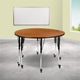 Oak |#| 2 Piece Mobile 47.5inch Circle Flexible Oak Adjustable Activity Table Set