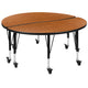 Oak |#| 2 Piece Mobile 47.5inch Circle Flexible Oak Kids Activity Table Set