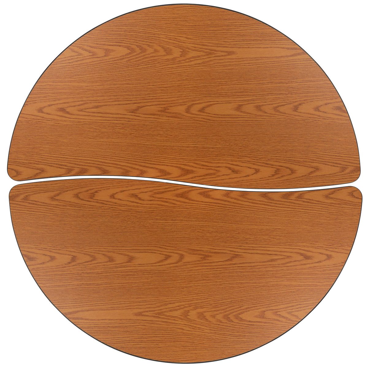 Oak |#| 2 Piece Mobile 47.5inch Circle Flexible Oak Kids Activity Table Set