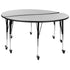 2 Piece Mobile 60" Circle Wave Flexible Grey Thermal Laminate Adjustable Activity Table Set