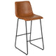 Light Brown |#| Set of 2 Kitchen Bar Height Stool - 30 Inch Light Brown LeatherSoft Barstool