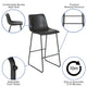 Gray |#| Set of 2 Kitchen Bar Height Stool - 30 Inch Dark Gray LeatherSoft Barstool