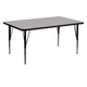Gray |#| 30inchW x 60inchL Rectangular Grey HP Laminate Activity Table - Height Adjustable Legs