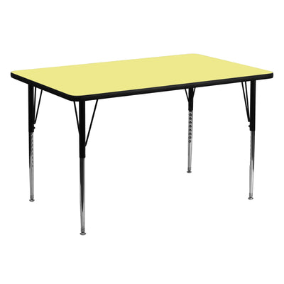 30''W x 60''L Rectangular Thermal Laminate Activity Table - Standard Height Adjustable Legs