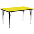 30''W x 72''L Rectangular HP Laminate Activity Table - Standard Height Adjustable Legs