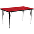 30''W x 72''L Rectangular HP Laminate Activity Table - Standard Height Adjustable Legs