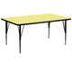 Yellow |#| 30inchW x 72inchL Rectangular Yellow Thermal Laminate Adjustable Activity Table
