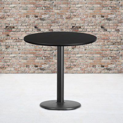 30'' Round Laminate Table Top with 18'' Round Table Height Base - View 2
