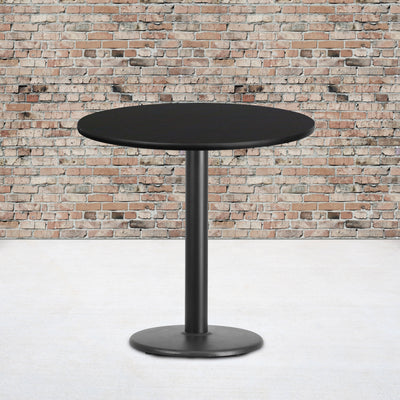 30'' Round Laminate Table Top with 18'' Round Table Height Base