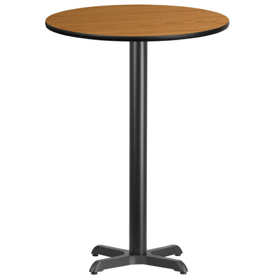 30'' Round Laminate Table Top with 22'' x 22'' Bar Height Table Base