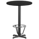 Black |#| 30inch Round Black Laminate Table Top & 22inchx 22inch Bar Height Base with Foot Ring