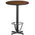 30'' Round Laminate Table Top with 22'' x 22'' Bar Height Table Base and Foot Ring