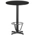 30'' Round Laminate Table Top with 22'' x 22'' Bar Height Table Base and Foot Ring