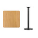 Natural |#| 30inch Square Natural Laminate Table Top with 18inch Round Bar Height Table Base
