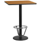 Natural |#| 30inch SQ Natural Laminate Table Top & 18inch RD Bar Height Table Base with Foot Ring