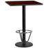 30'' Square Laminate Table Top with 18'' Round Bar Height Table Base and Foot Ring