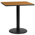 30'' Square Laminate Table Top with 18'' Round Table Height Base