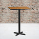 Natural |#| 30inch Square Natural Laminate Table Top with 22inch x 22inch Bar Height Table Base