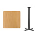 Natural |#| 30inch Square Natural Laminate Table Top with 22inch x 22inch Bar Height Table Base