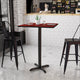 Mahogany |#| 30inch Square Mahogany Laminate Table Top with 22inch x 22inch Bar Height Table Base