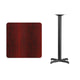 Mahogany |#| 30inch Square Mahogany Laminate Table Top with 22inch x 22inch Bar Height Table Base
