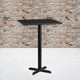 Black |#| 30inch Square Black Laminate Table Top with 22inch x 22inch Bar Height Table Base