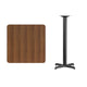Walnut |#| 30inch Square Walnut Laminate Table Top with 22inch x 22inch Bar Height Table Base