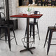 Mahogany |#| 30inch SQ Mahogany Laminate Table Top & 22inchx 22inch Bar Height Base with Foot Ring