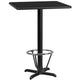 Black |#| 30inch Square Black Laminate Table Top with 22inch x 22inch Bar Height Table Base