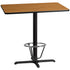 30'' x 42'' Rectangular Laminate Table Top with 23.5'' x 29.5'' Bar Height Table Base and Foot Ring