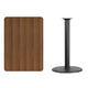 Walnut |#| 30x42 Rectangular Walnut Laminate Table Top & 24inch Round Bar Height Table Base