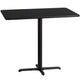 Black |#| 30inch x 48inch Rectangular Laminate Table Top & 23.5inch x 29.5inch Bar Height Table Base