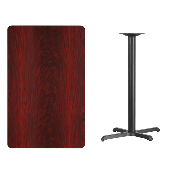 Natural |#| 30inch x 48inch Natural Laminate Table Top with 23.5inch x 29.5inch Bar Height Table Base