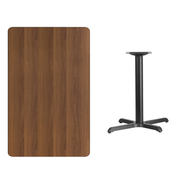 Mahogany |#| 30inch x 48inch Laminate Table Top with 23.5inch x 29.5inch Bar Height Table Base