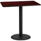 Walnut |#| 30x48 Rectangular Walnut Laminate Table Top & 24inch Round Bar Height Table Base
