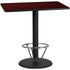 30'' x 48'' Rectangular Laminate Table Top with 24'' Round Bar Height Table Base and Foot Ring