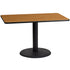 30'' x 48'' Rectangular Laminate Table Top with 24'' Round Table Height Base